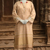 Lawn Brown Stitched Suit - J. Junaid Jamshed