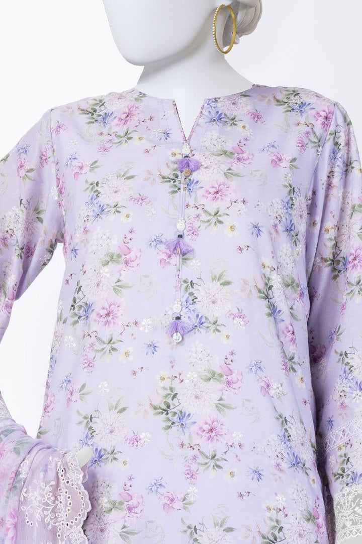 Lawn Purple Stitched Suit - J. Junaid Jamshed