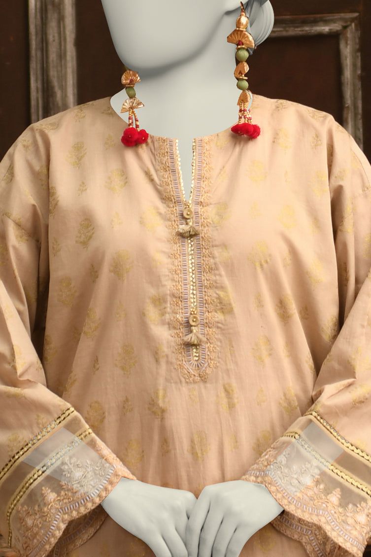 Lawn Brown Stitched Suit - J. Junaid Jamshed