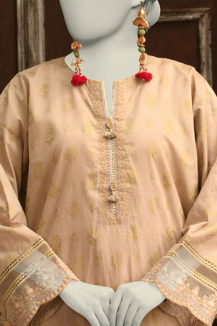 Lawn Brown Stitched Suit - J. Junaid Jamshed