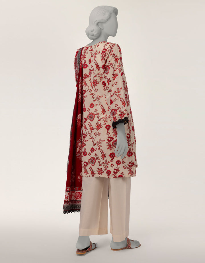 Lawn Ivory Stitched Suit - J. Junaid Jamshed