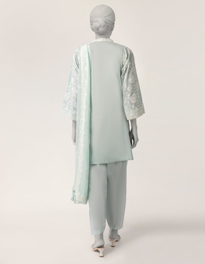 Lawn Green Stitched Suit - J. Junaid Jamshed