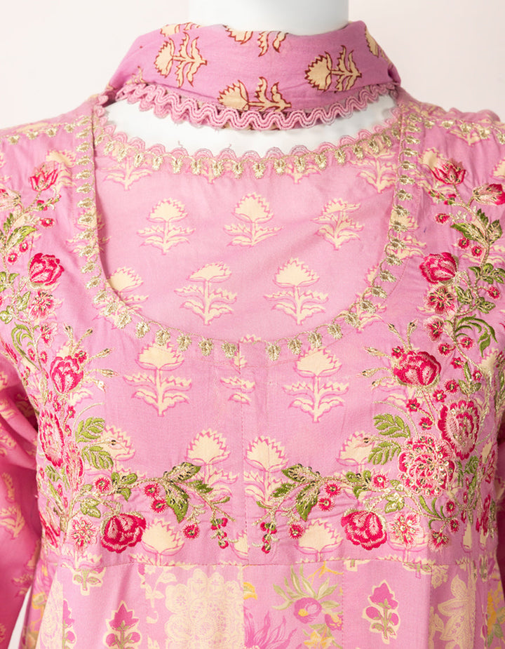 Lawn Pink Stitched Suit - J. Junaid Jamshed