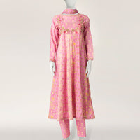 Lawn Pink Stitched Suit - J. Junaid Jamshed