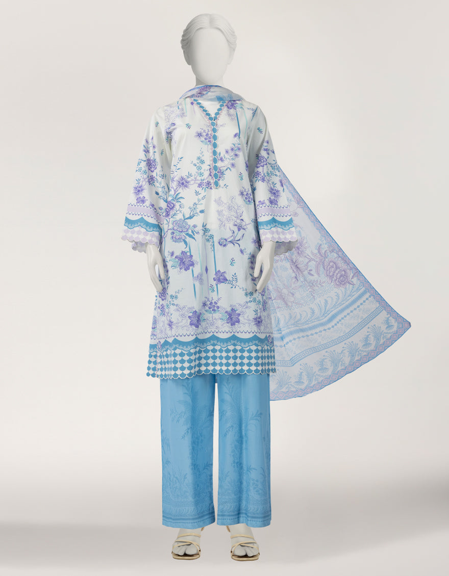 White Stitched Suit - J. Junaid Jamshed