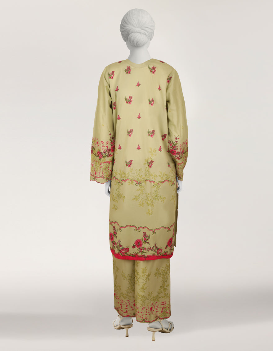 Lawn Green Stitched Suit - J. Junaid Jamshed