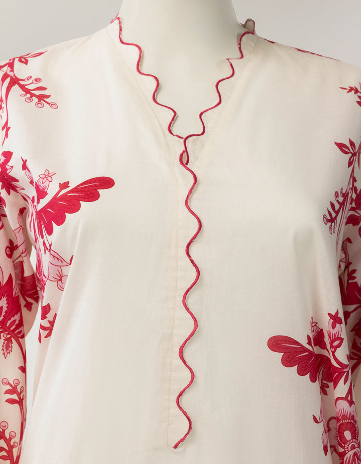 Lawn Off White Stitched Suit - J. Junaid Jamshed