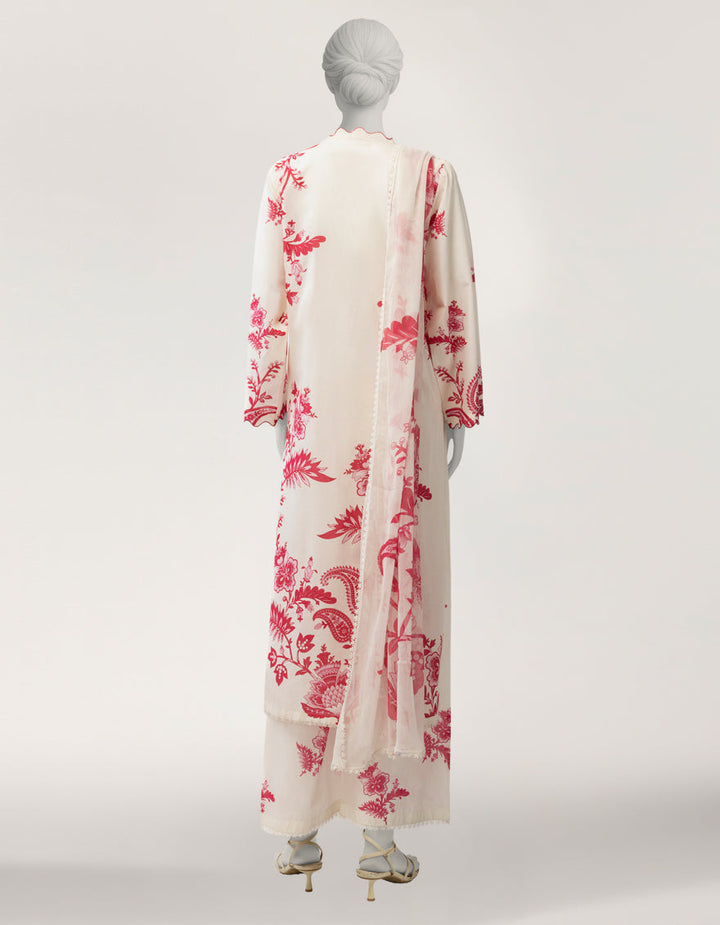 Lawn Off White Stitched Suit - J. Junaid Jamshed