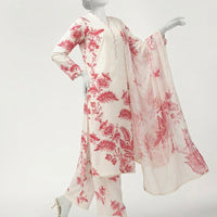 Lawn Off White Stitched Suit - J. Junaid Jamshed