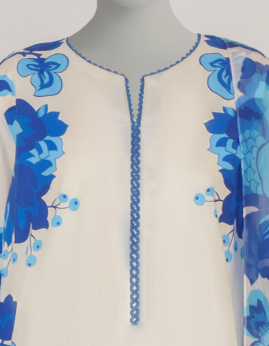 White Stitched Suit - J. Junaid Jamshed