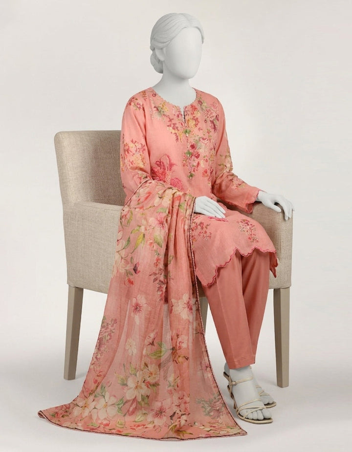Lawn Pink Stitched Suit - J. Junaid Jamshed