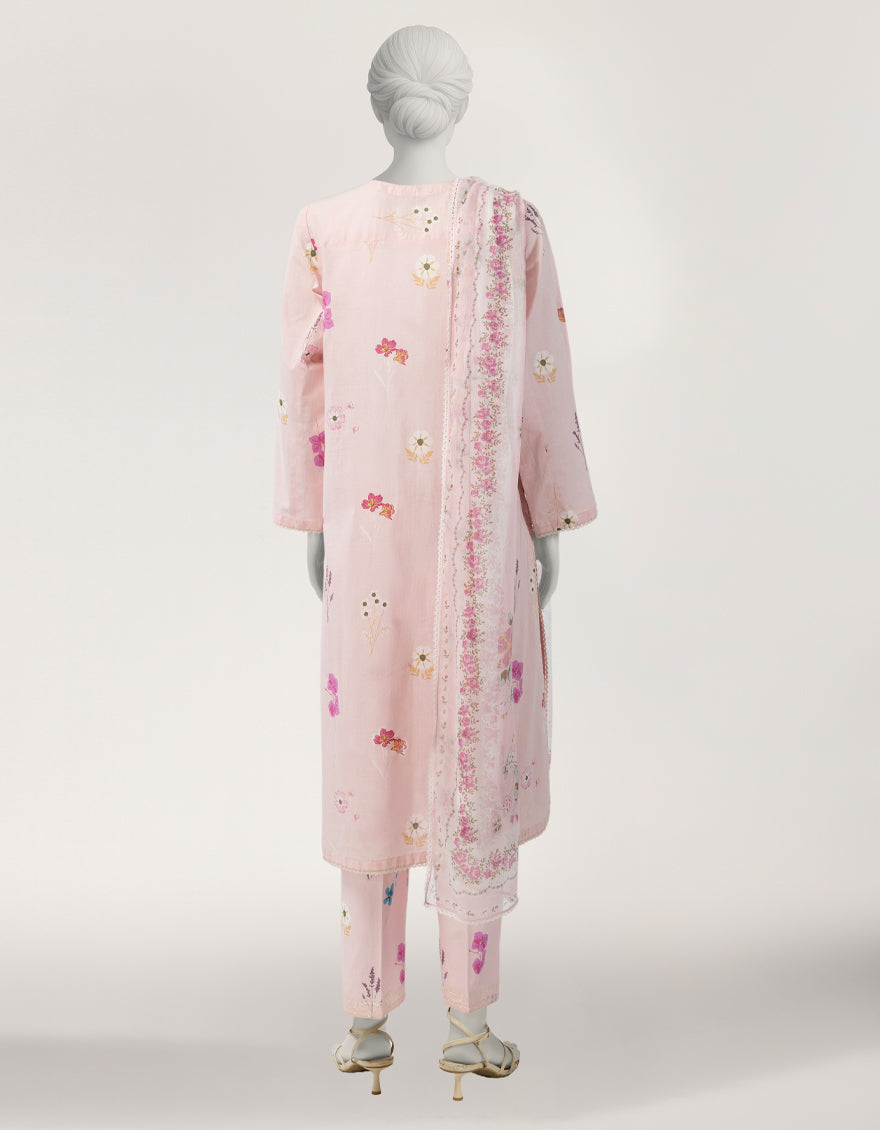 Lawn Pink Stitched Suit - J. Junaid Jamshed