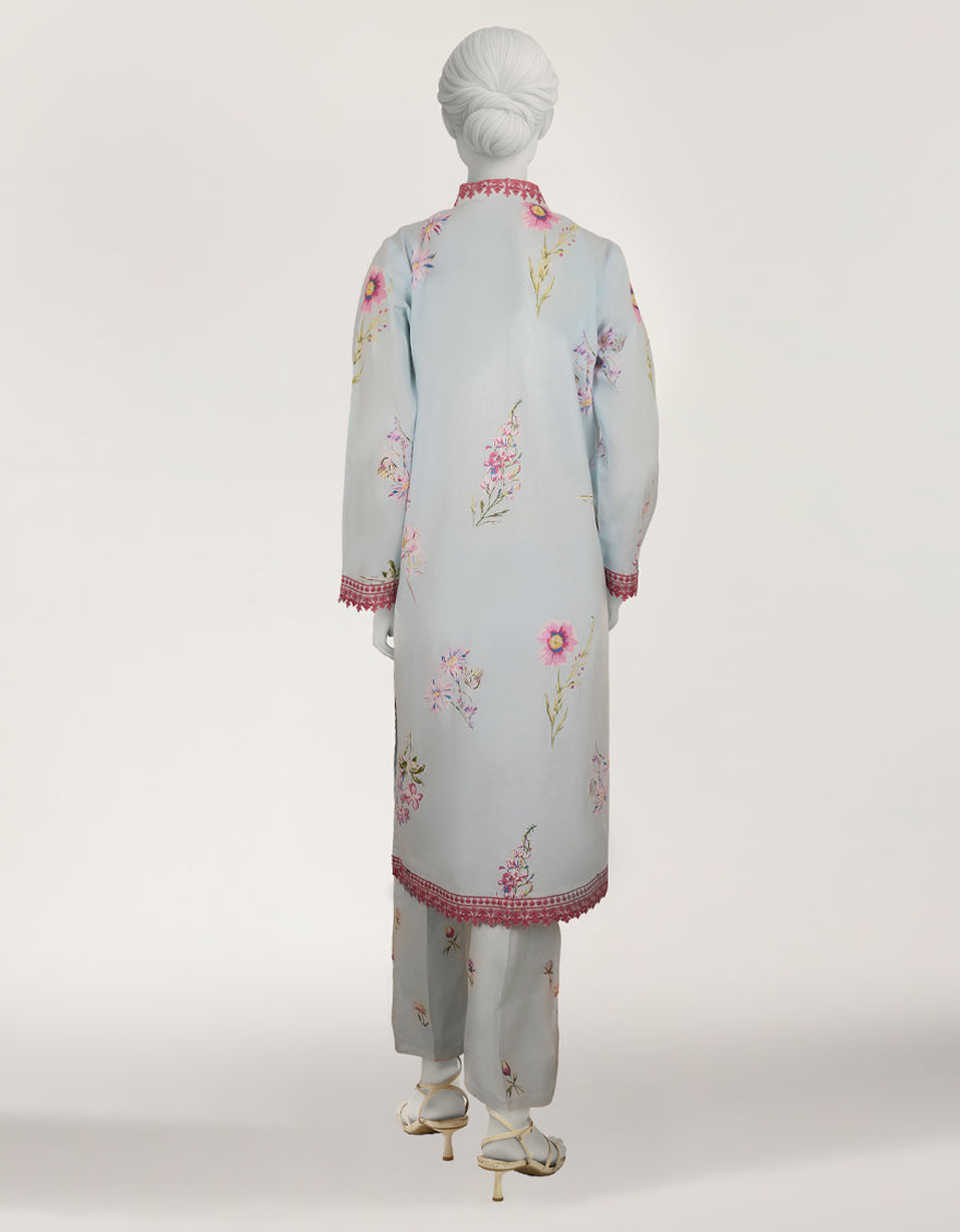 Lawn Sky Blue Stitched Suit - J. Junaid Jamshed