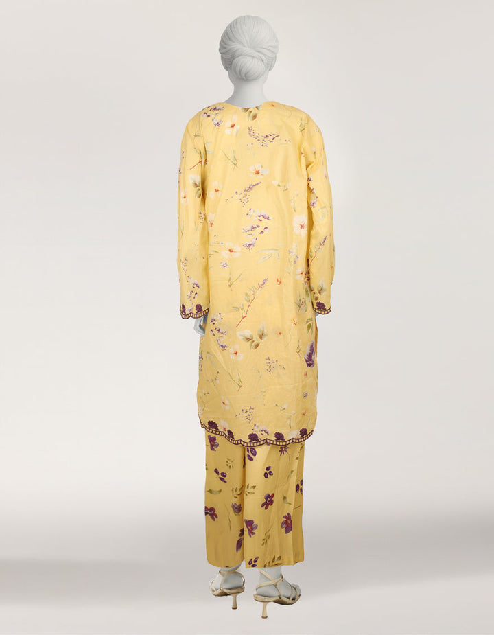 Lawn Yellow Stitched Suit - J. Junaid Jamshed