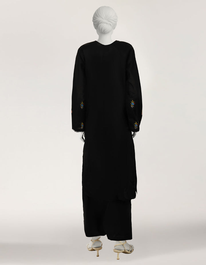 Lawn Black Stitched Suit - J. Junaid Jamshed