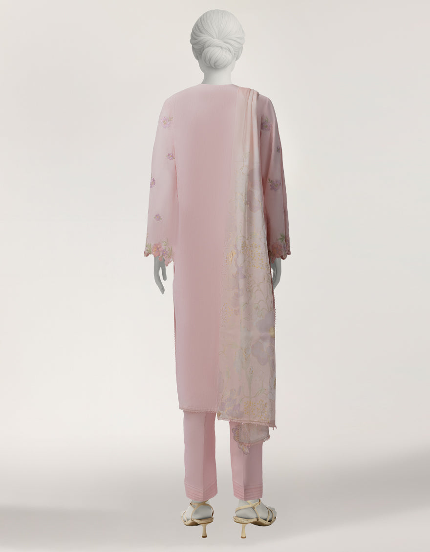 Lawn Pink Stitched Suit - J. Junaid Jamshed
