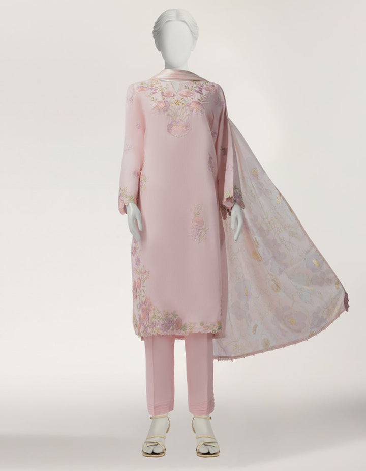 Lawn Pink Stitched Suit - J. Junaid Jamshed