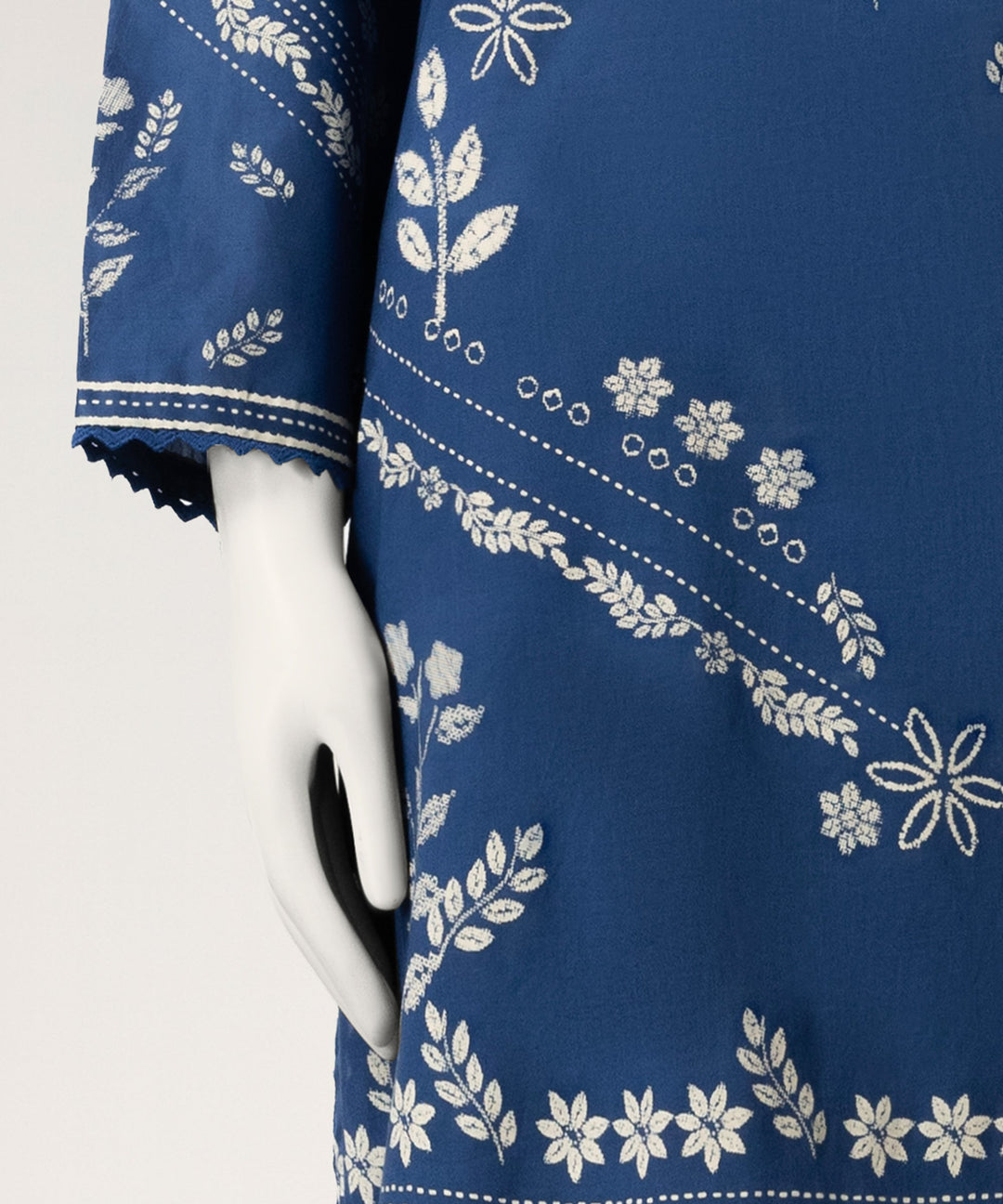 Lawn Blue Stitched Suit - J. Junaid Jamshed