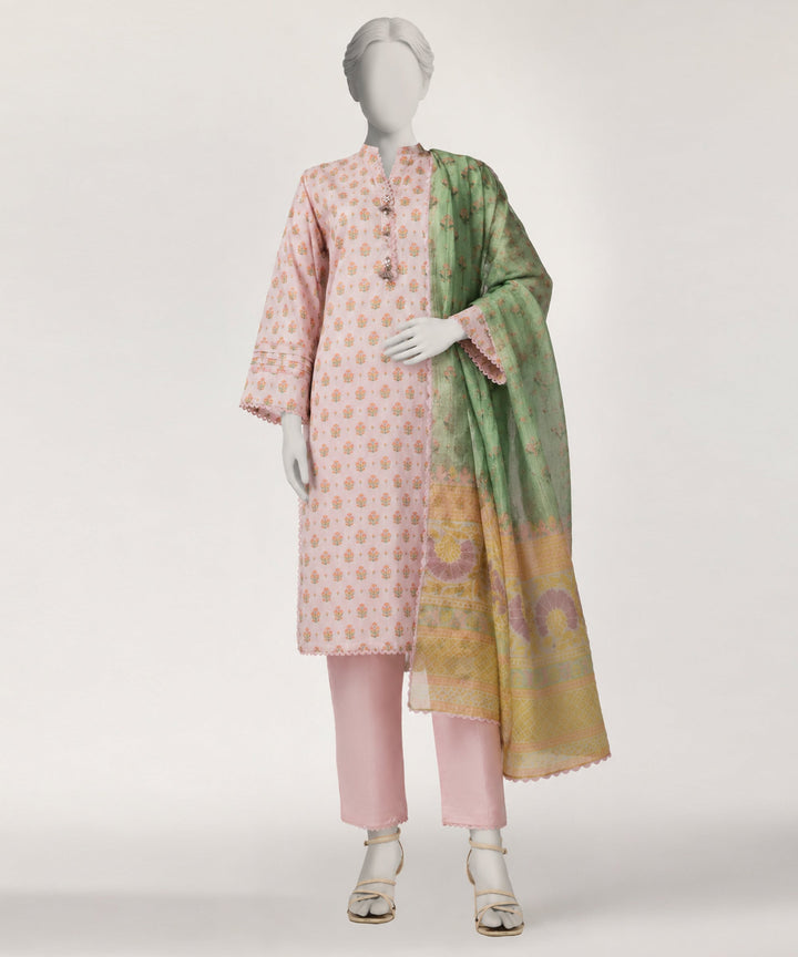 Lawn Pink Stitched Suit - J. Junaid Jamshed