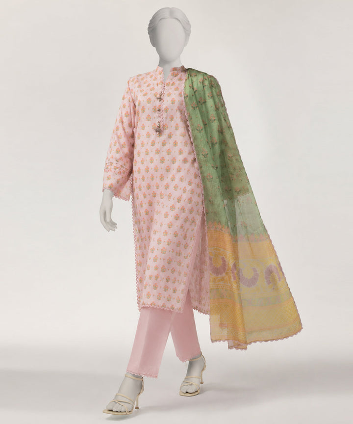 Lawn Pink Stitched Suit - J. Junaid Jamshed