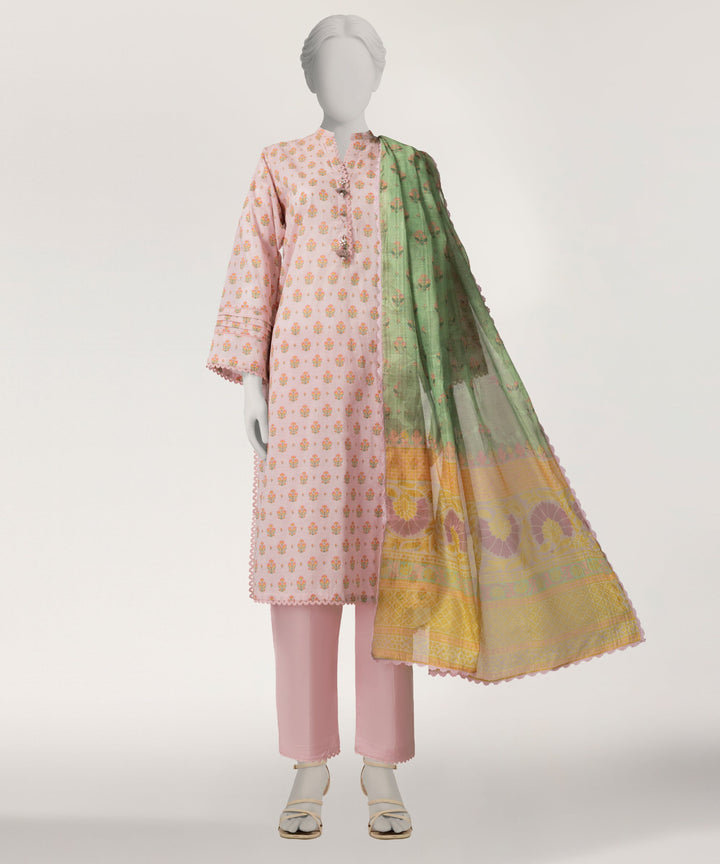 Lawn Pink Stitched Suit - J. Junaid Jamshed