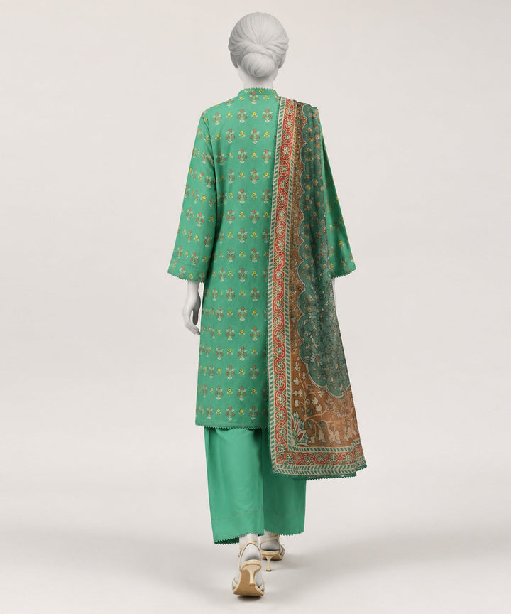 Lawn Green Stitched Suit - J. Junaid Jamshed