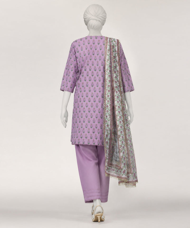 Lawn Purple Stitched Suit - J. Junaid Jamshed