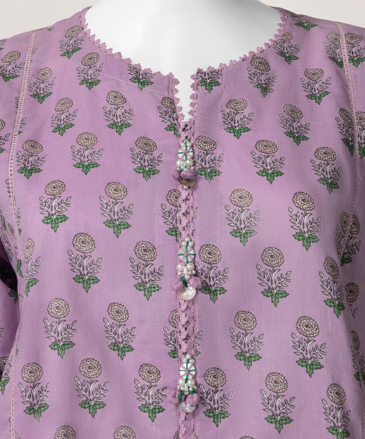 Lawn Purple Stitched Suit - J. Junaid Jamshed