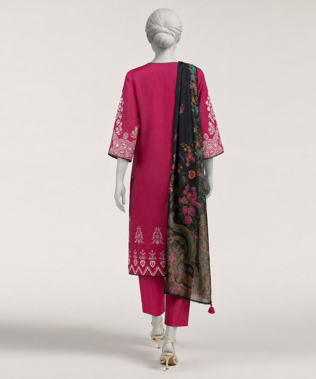 Lawn Pink Stitched Suit - J. Junaid Jamshed