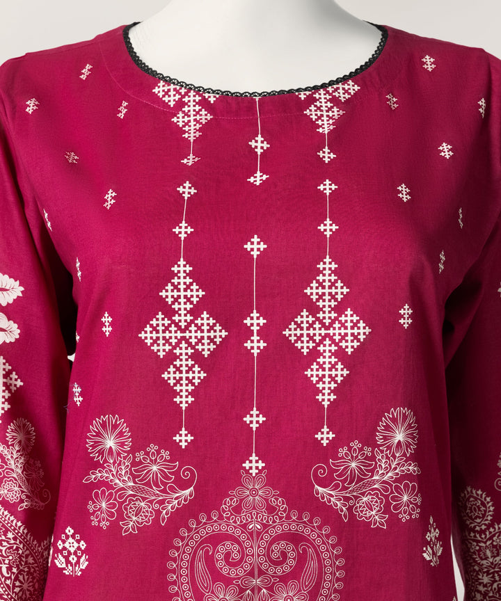 Lawn Pink Stitched Suit - J. Junaid Jamshed