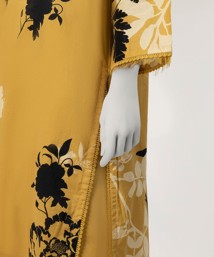Lawn Yellow Stitched Suit - J. Junaid Jamshed