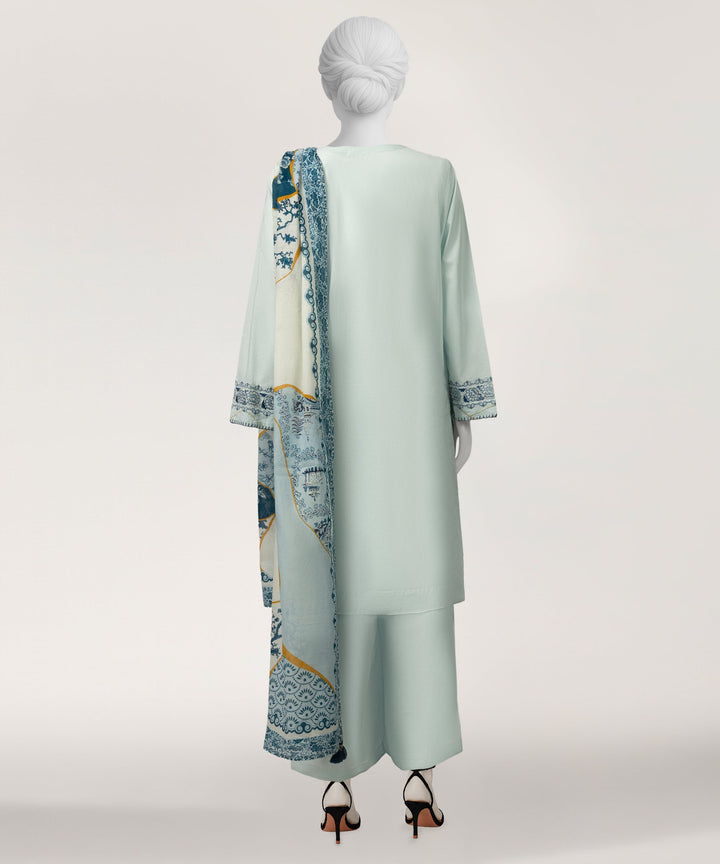 Lawn Light Blue Stitched Suit - J. Junaid Jamshed