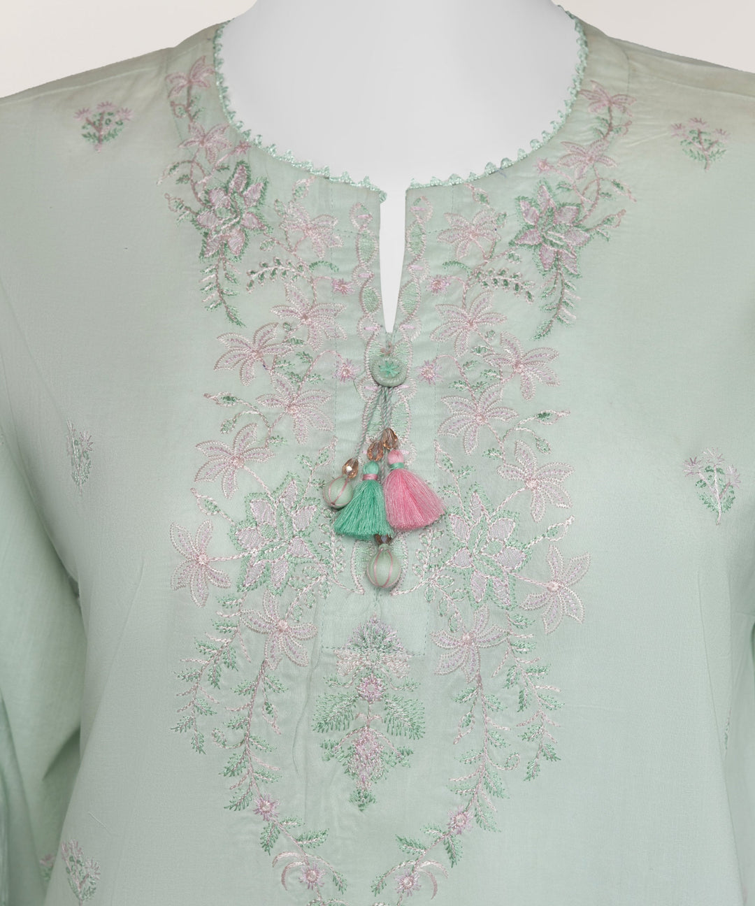 Lawn Green Stitched Suit - J. Junaid Jamshed