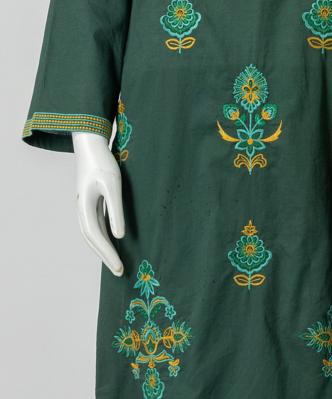 Jacquard Green Stitched Suit - J. Junaid Jamshed