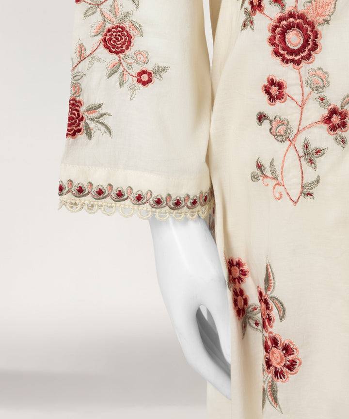 Lawn White Stitched Suit - J. Junaid Jamshed