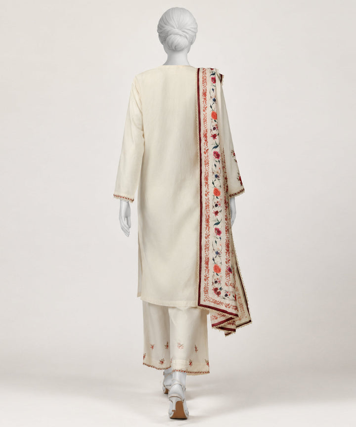 Lawn White Stitched Suit - J. Junaid Jamshed
