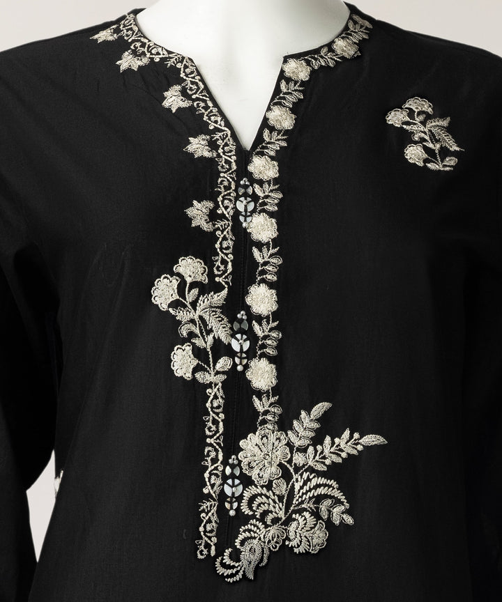 Lawn Black Stitched Suit - J. Junaid Jamshed