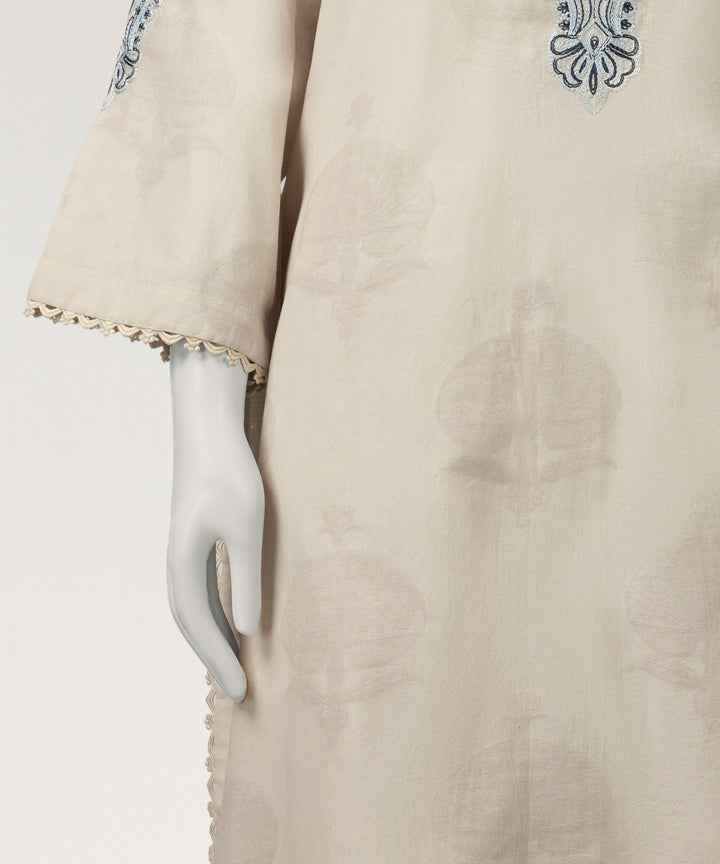 Dyed Jacquard Light Grey Stitched Suit - J. Junaid Jamshed