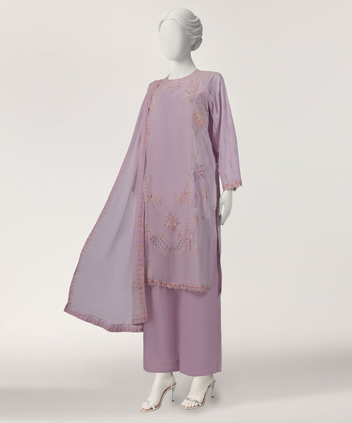 Lawn Lilac Stitched Suit - J. Junaid Jamshed