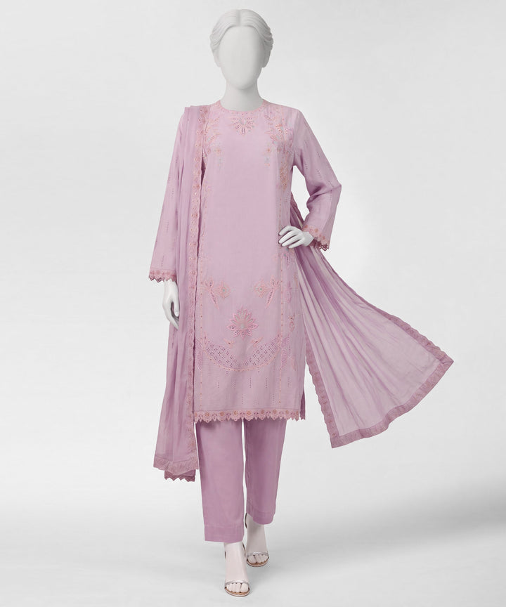 Lawn Lilac Stitched Suit - J. Junaid Jamshed