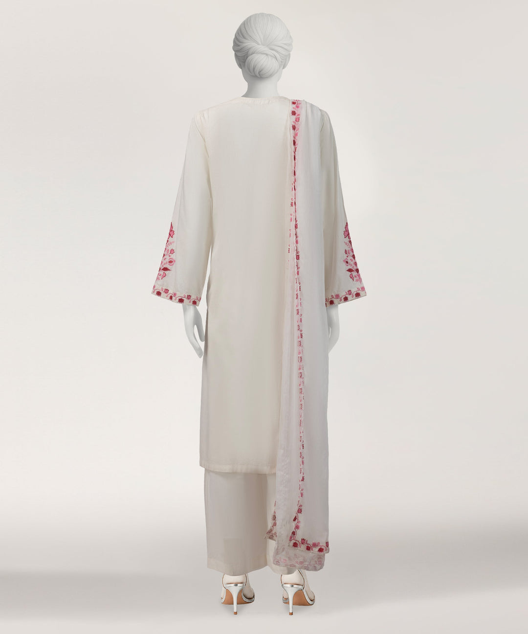 Lawn Off White Stitched Suit - J. Junaid Jamshed