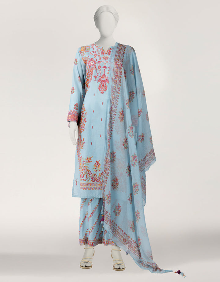 Viscose Blue Stitched Suit - J. Junaid Jamshed