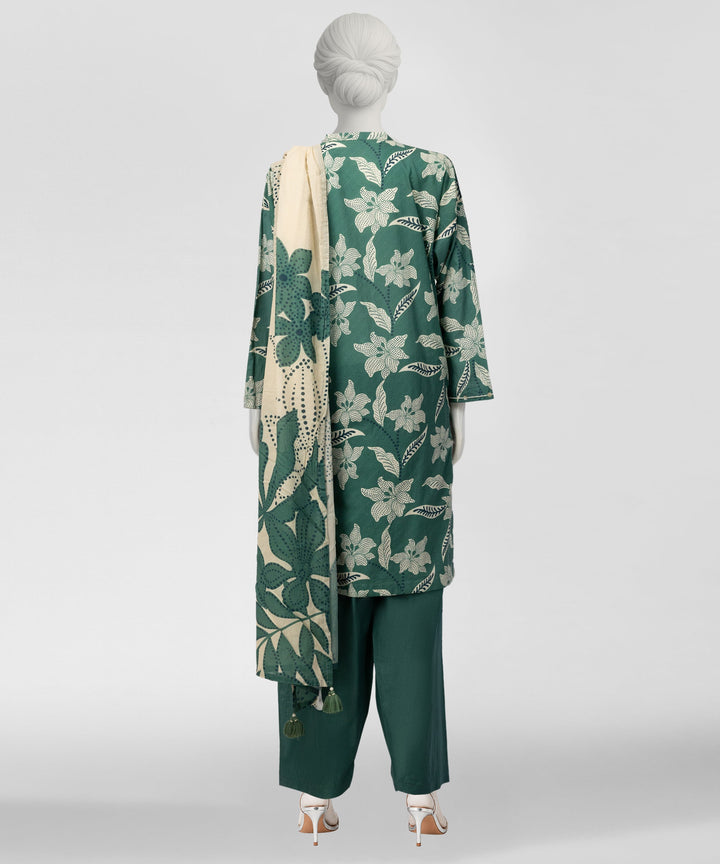 Liminal Green Stitched Suit - J. Junaid Jamshed