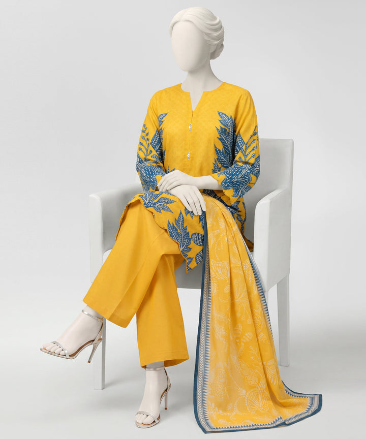 Liminal Yellow Stitched Suit - J. Junaid Jamshed