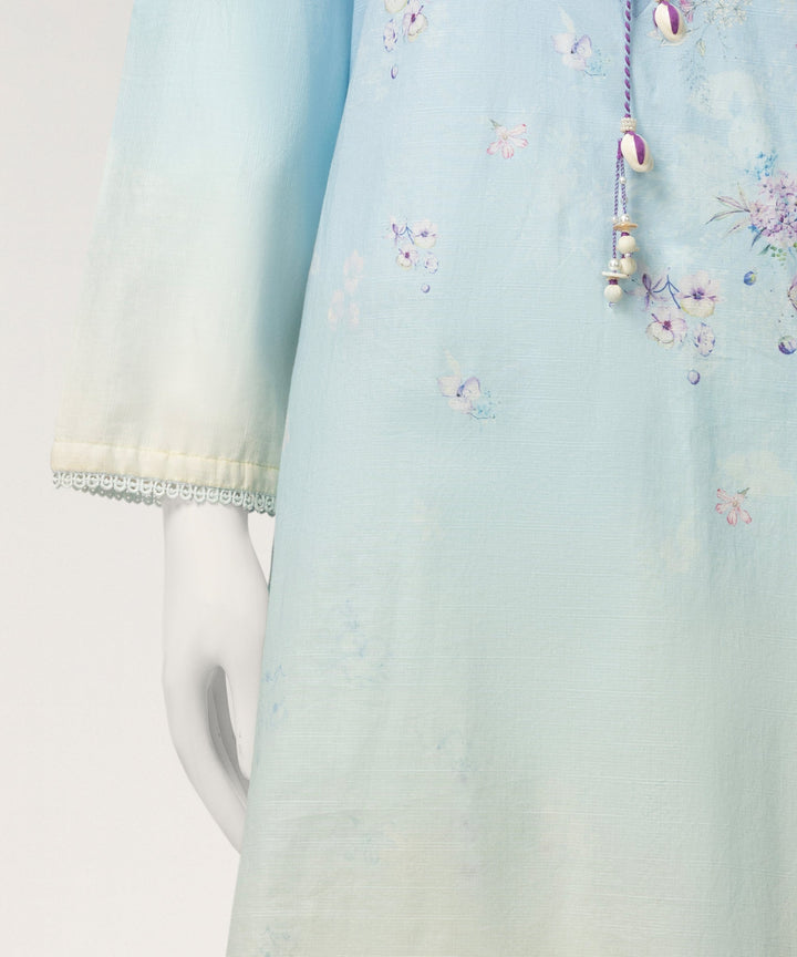 Slub Lawn Blue Stitched Suit - J. Junaid Jamshed
