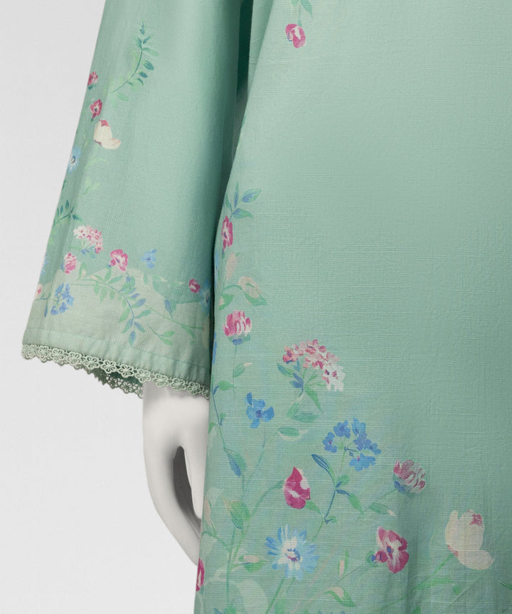 Lawn Green Stitched Suit - J. Junaid Jamshed