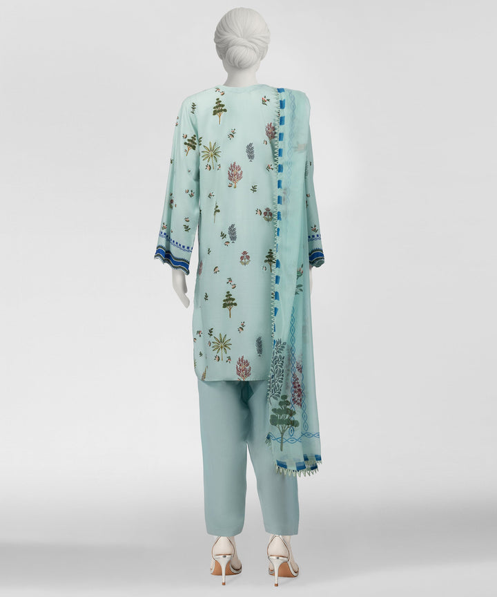 Viscose Sky Blue Stitched Suit - J. Junaid Jamshed