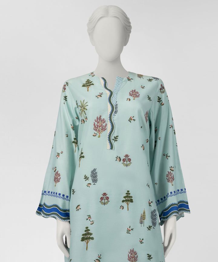 Viscose Sky Blue Stitched Suit - J. Junaid Jamshed