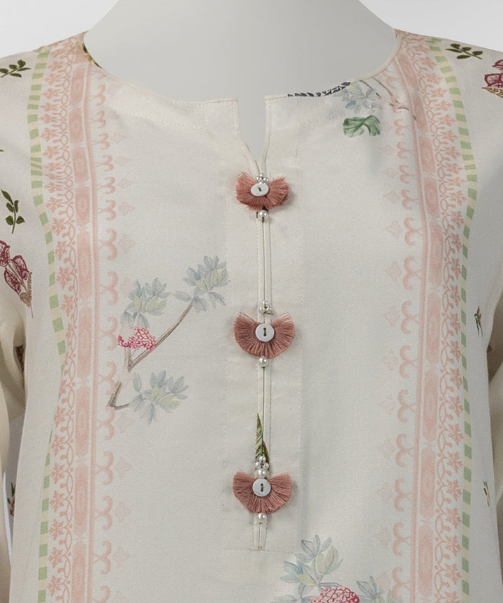 Viscose Off White Stitched Suit - J. Junaid Jamshed