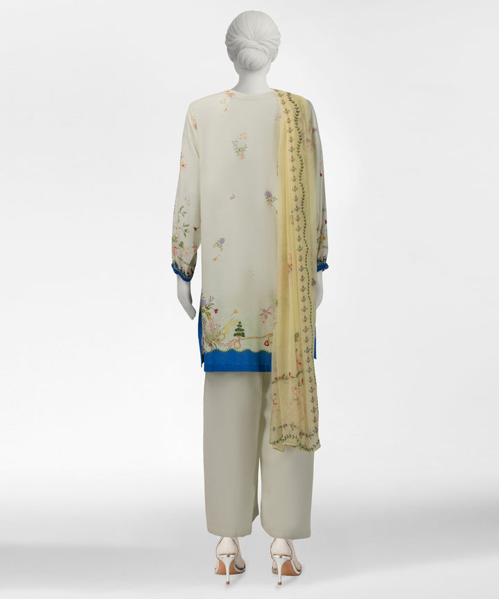 Viscose Off White Stitched Suit - J. Junaid Jamshed
